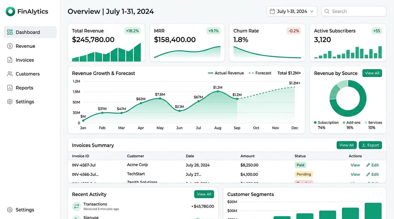 FinMate dashboard preview