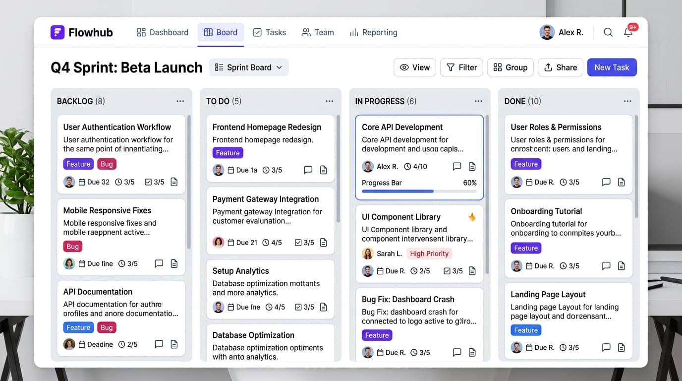 TaskFlow dashboard preview